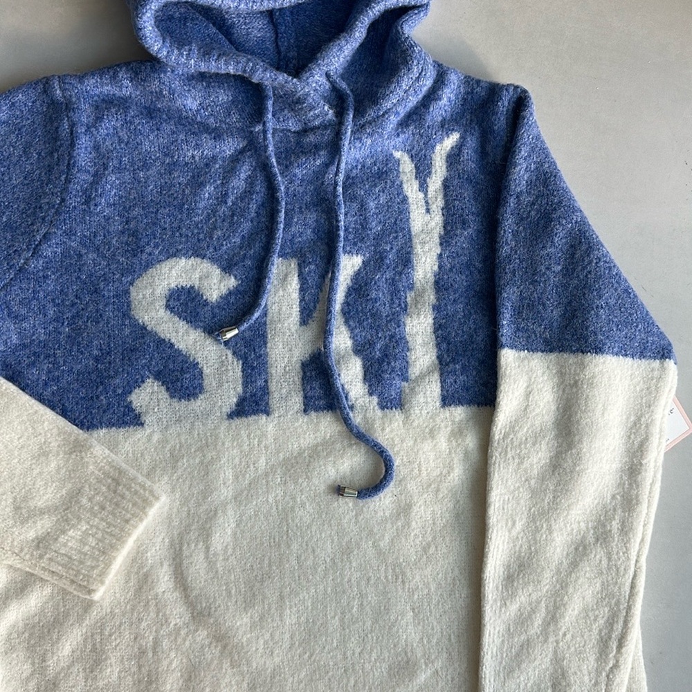 CUPCAKE AND CASHMERE Blue and White Hoodie SKI - Picture 4 of 7